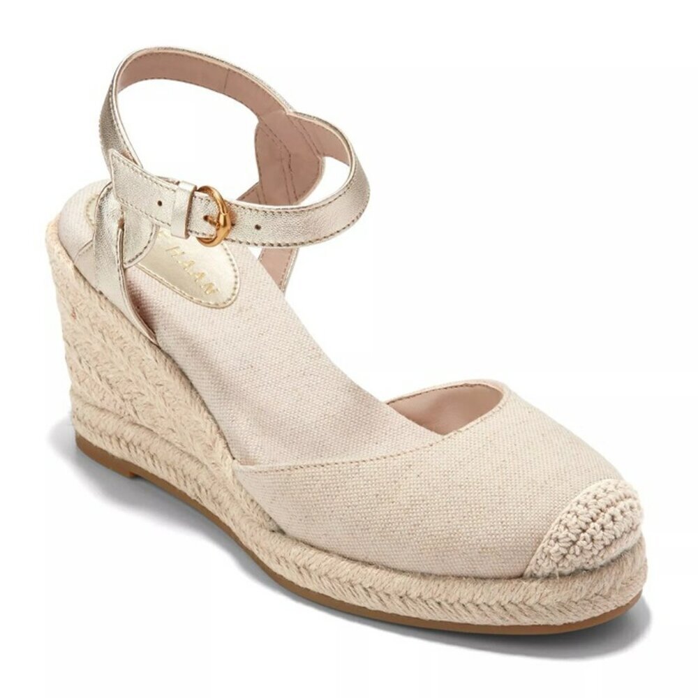 Cole Haan Cloudfeel Women's Espadrille Wedge Heels Linen Size 9.5 (MSRP $160)